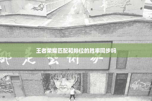 王者荣耀匹配和排位的胜率同步吗