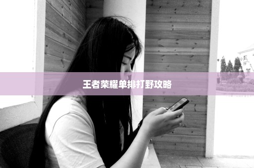 王者荣耀单排打野攻略