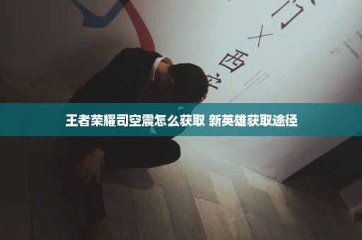王者荣耀司空震怎么获取 新英雄获取途径