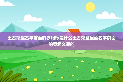 王者荣耀名字前面的衣服标是什么王者荣耀里面名字前面的案怎么弄的