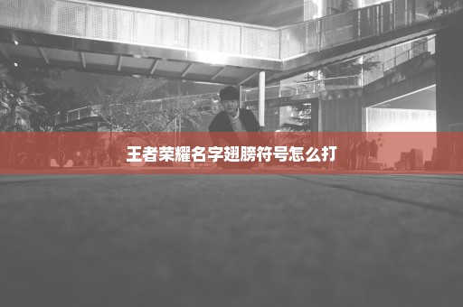 王者荣耀名字翅膀符号怎么打