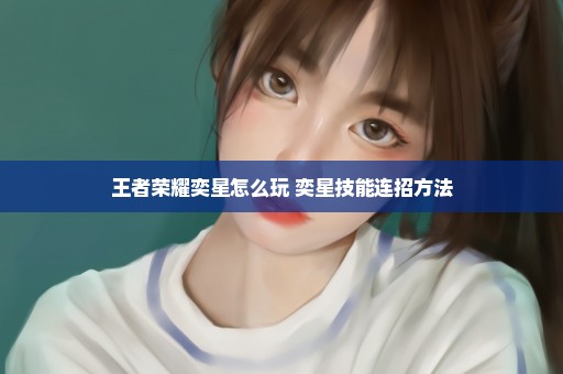 王者荣耀奕星怎么玩 奕星技能连招方法
