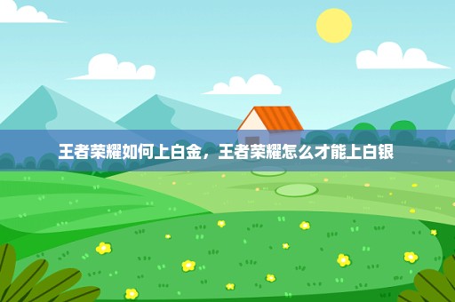 王者荣耀如何上白金，王者荣耀怎么才能上白银 