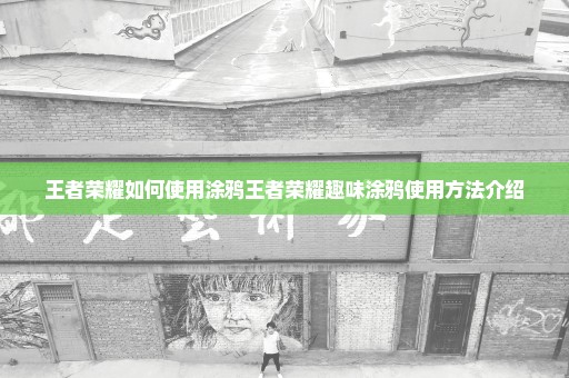 王者荣耀如何使用涂鸦王者荣耀趣味涂鸦使用方法介绍
