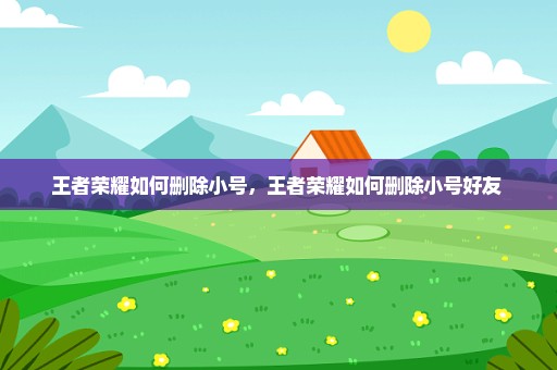 王者荣耀如何删除小号，王者荣耀如何删除小号好友 