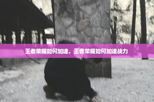 王者荣耀如何加速，王者荣耀如何加速战力 