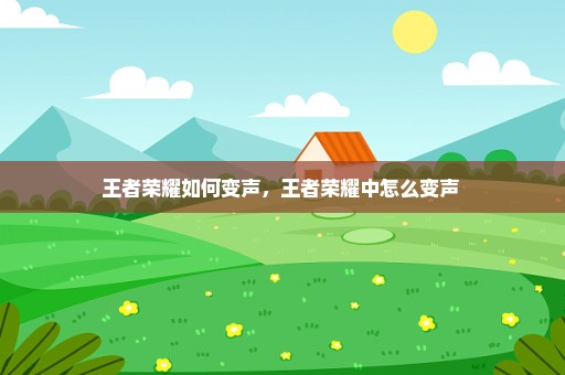 王者荣耀如何变声，王者荣耀中怎么变声 