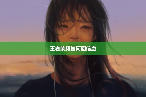 王者荣耀如何回信息