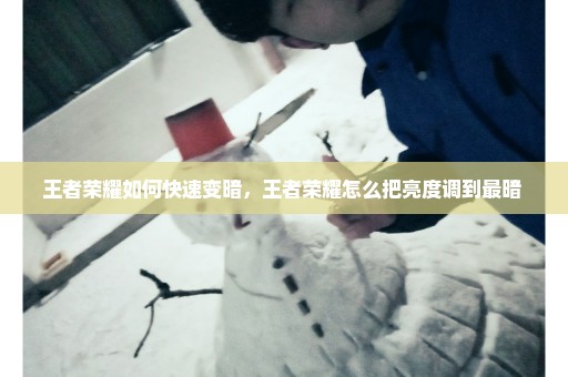 王者荣耀如何快速变暗，王者荣耀怎么把亮度调到最暗 