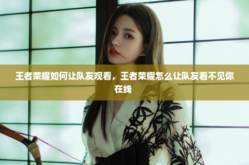 王者荣耀如何让队友观看，王者荣耀怎么让队友看不见你在线 