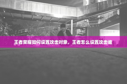 王者荣耀如何设置攻击对象，王者怎么设置攻击谁 