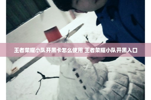王者荣耀小队开黑卡怎么使用 王者荣耀小队开黑入口