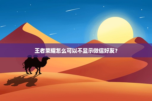 王者荣耀怎么可以不显示微信好友？