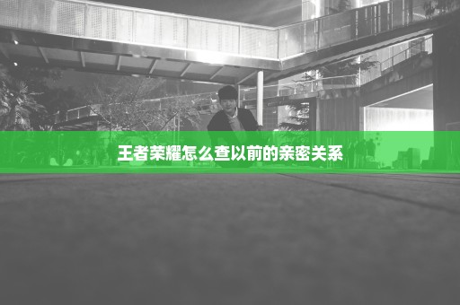 王者荣耀怎么查以前的亲密关系