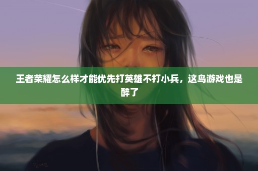 王者荣耀怎么样才能优先打英雄不打小兵，这鸟游戏也是醉了