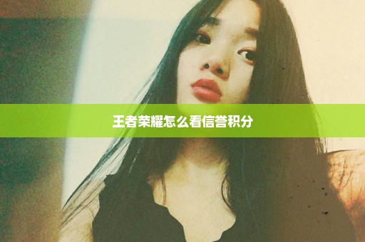 王者荣耀怎么看信誉积分