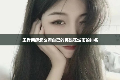 王者荣耀怎么看自己的英雄在城市的排名