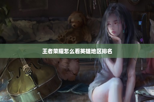 王者荣耀怎么看英雄地区排名