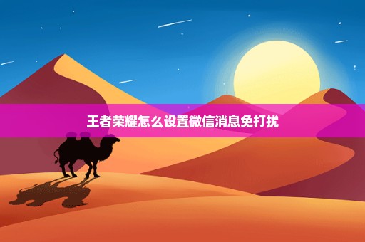 王者荣耀怎么设置微信消息免打扰