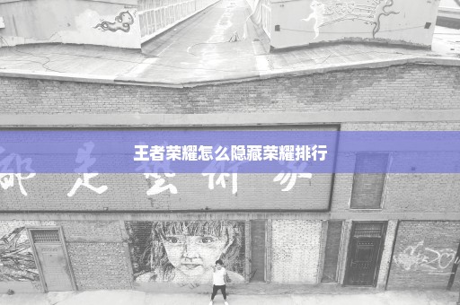 王者荣耀怎么隐藏荣耀排行