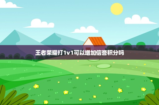 王者荣耀打1v1可以增加信誉积分吗