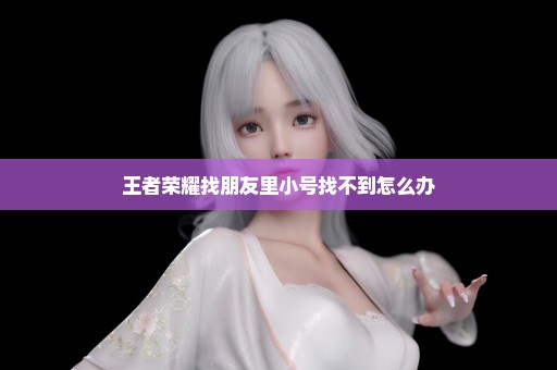 王者荣耀找朋友里小号找不到怎么办