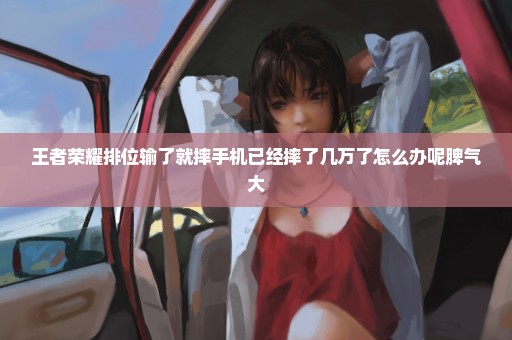 王者荣耀排位输了就摔手机已经摔了几万了怎么办呢脾气大