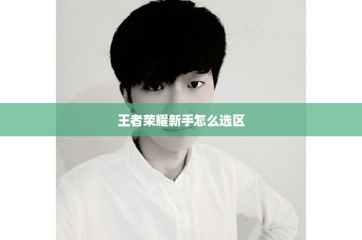 王者荣耀新手怎么选区