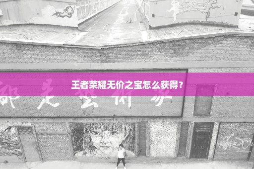 王者荣耀无价之宝怎么获得？