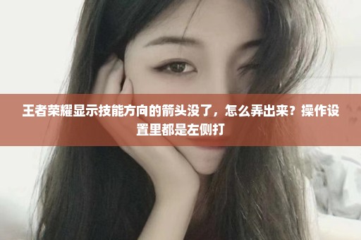 王者荣耀显示技能方向的箭头没了，怎么弄出来？操作设置里都是左侧打