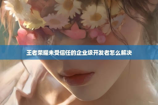 王者荣耀未受信任的企业级开发者怎么解决
