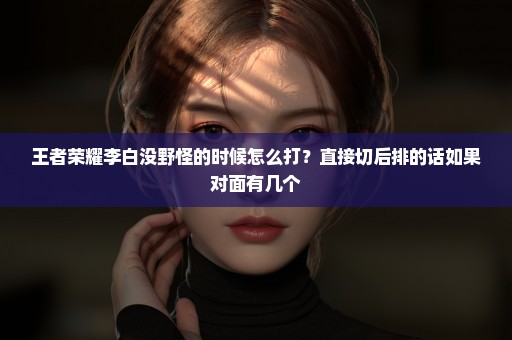 王者荣耀李白没野怪的时候怎么打？直接切后排的话如果对面有几个