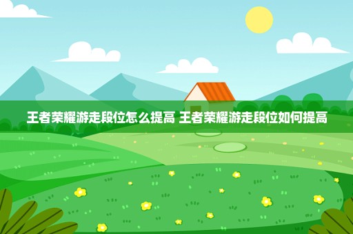 王者荣耀游走段位怎么提高 王者荣耀游走段位如何提高