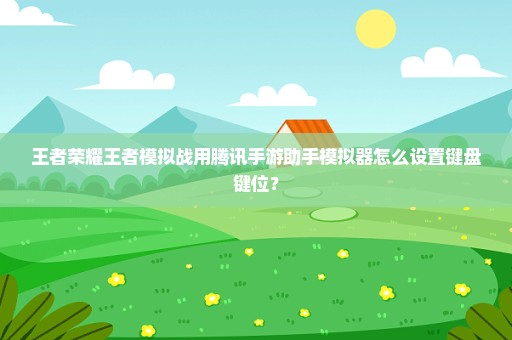 王者荣耀王者模拟战用腾讯手游助手模拟器怎么设置键盘键位？