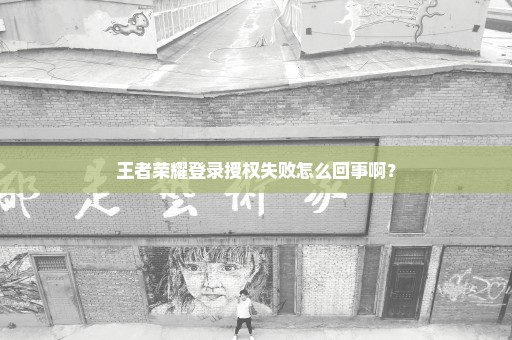 王者荣耀登录授权失败怎么回事啊？