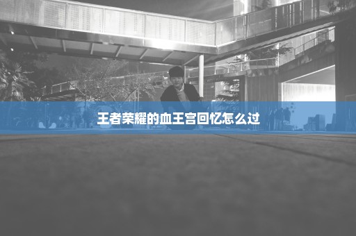 王者荣耀的血王宫回忆怎么过