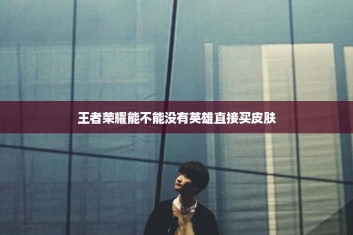 王者荣耀能不能没有英雄直接买皮肤
