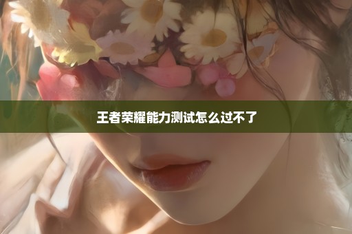 王者荣耀能力测试怎么过不了