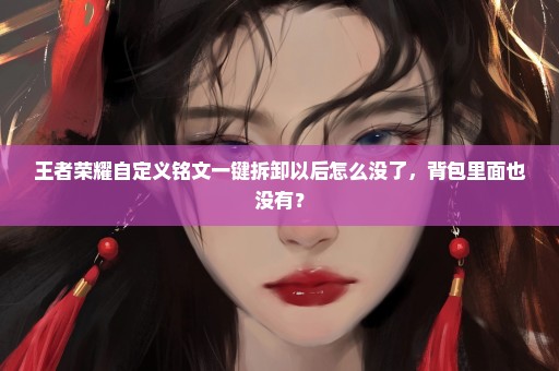 王者荣耀自定义铭文一键拆卸以后怎么没了，背包里面也没有？