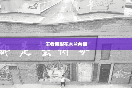 王者荣耀花木兰台词