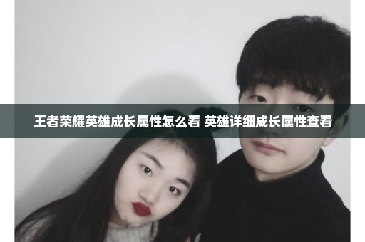 王者荣耀英雄成长属性怎么看 英雄详细成长属性查看