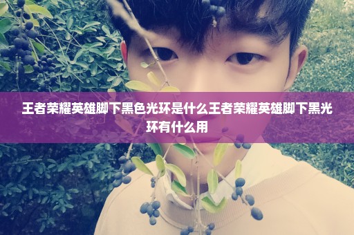 王者荣耀英雄脚下黑色光环是什么王者荣耀英雄脚下黑光环有什么用
