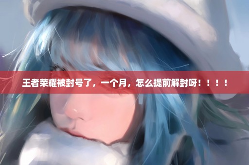 王者荣耀被封号了，一个月，怎么提前解封呀！！！！