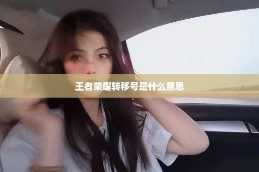 王者荣耀转移号是什么意思