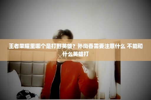 王者荣耀里哪个是打野英雄？孙尚香需要注意什么 不能和什么英雄打