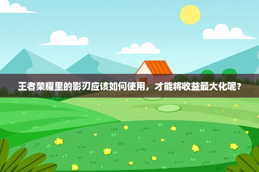 王者荣耀里的影刃应该如何使用，才能将收益最大化呢？