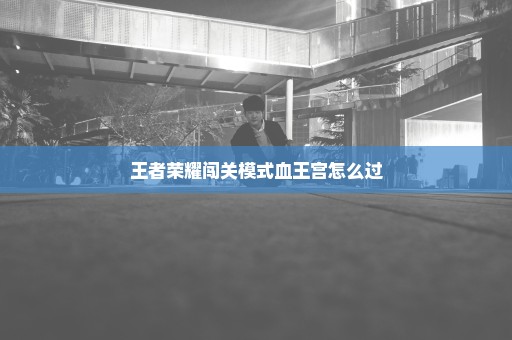 王者荣耀闯关模式血王宫怎么过