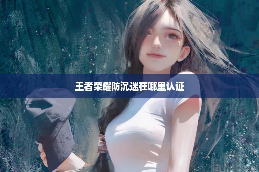 王者荣耀防沉迷在哪里认证