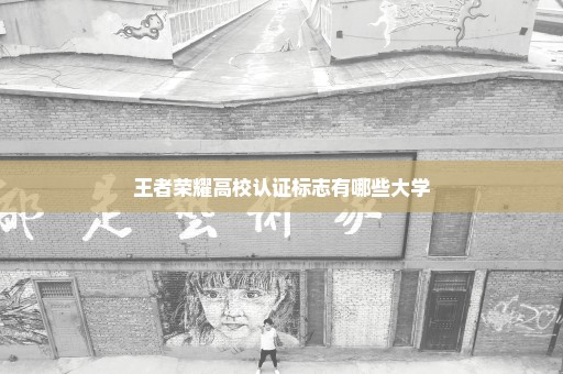 王者荣耀高校认证标志有哪些大学