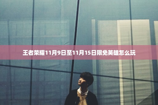 王者荣耀11月9日至11月15日限免英雄怎么玩